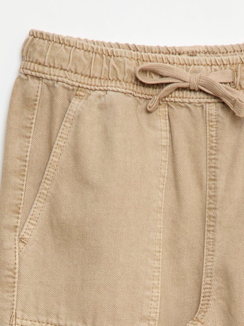 Jeans con vita elasticizzata beige - Kiabi