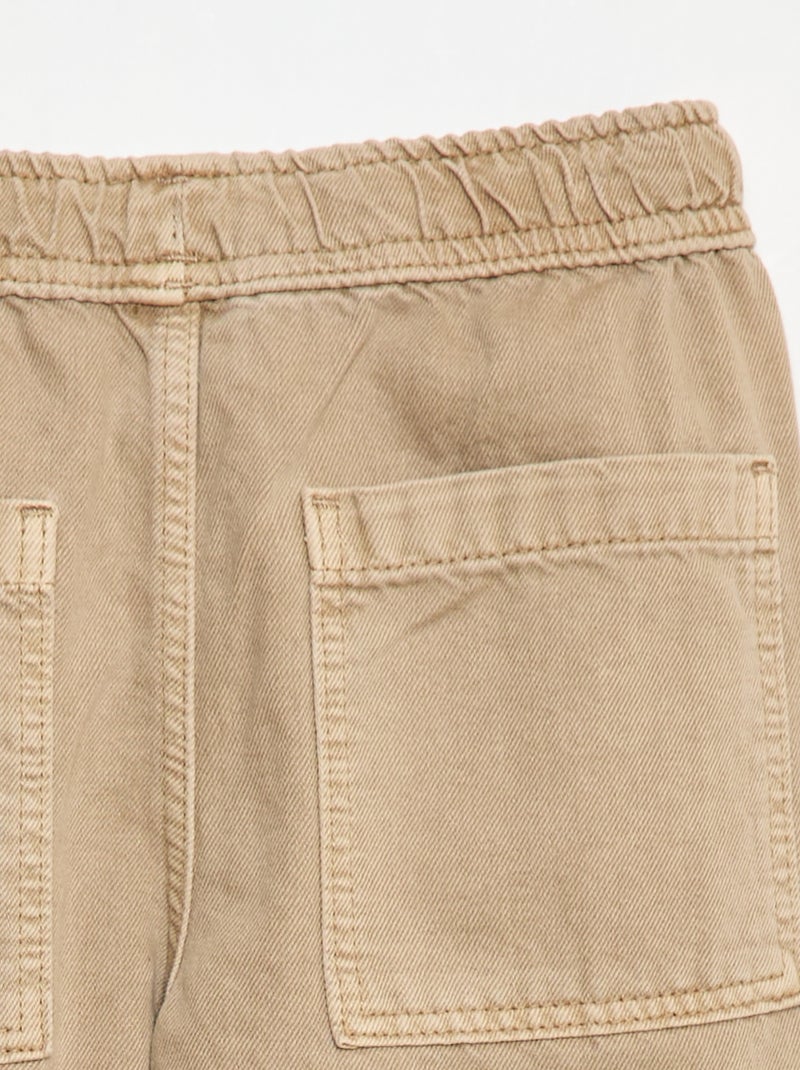 Jeans con vita elasticizzata beige - Kiabi