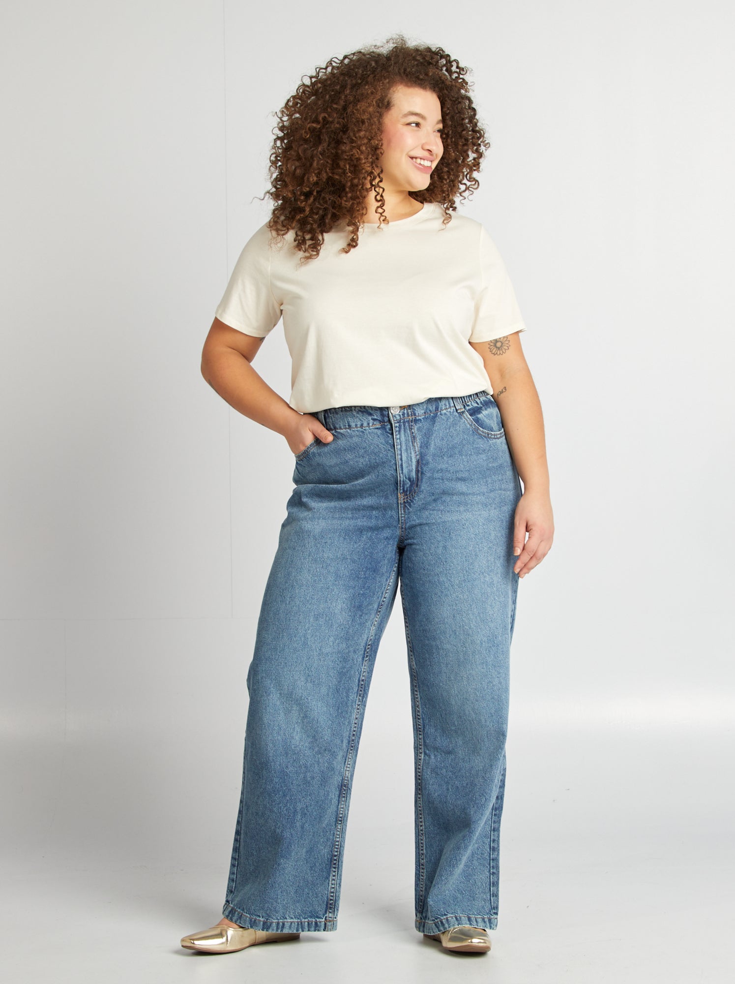 Leggings Depot: Pantaloni Casual Donna Misto Cotone Con Tasche - Jeggings A Vita Alta, Elasticizzati, Taglie Forti, Blu Navy, XL