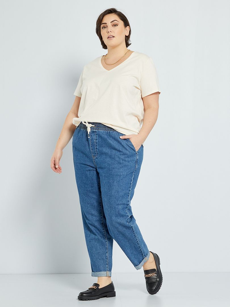 Jeans con vita elasticizzata BLU - Kiabi