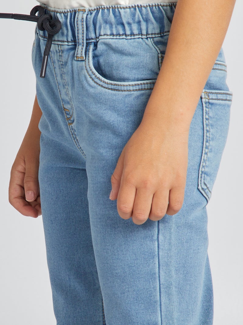 Jeans con vita elasticizzata e cordoncini BLU - Kiabi