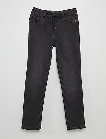 Jeans con vita elasticizzata e cordoncini