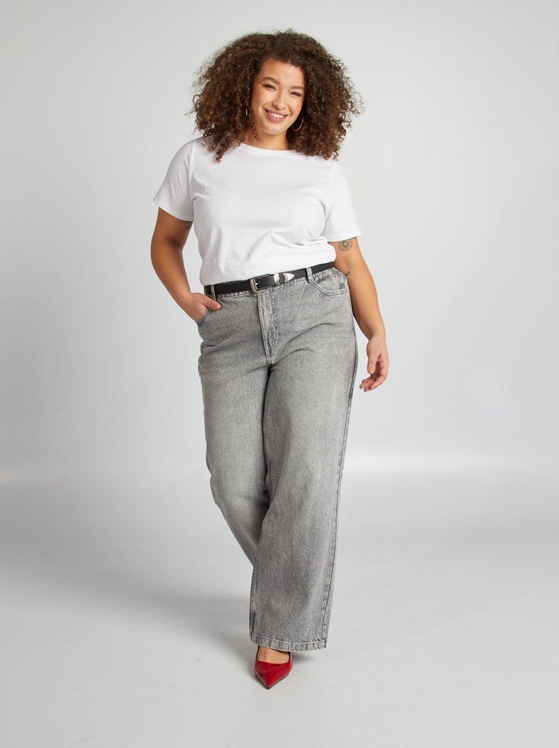 Jeans con vita elasticizzata GRIGIO - Kiabi