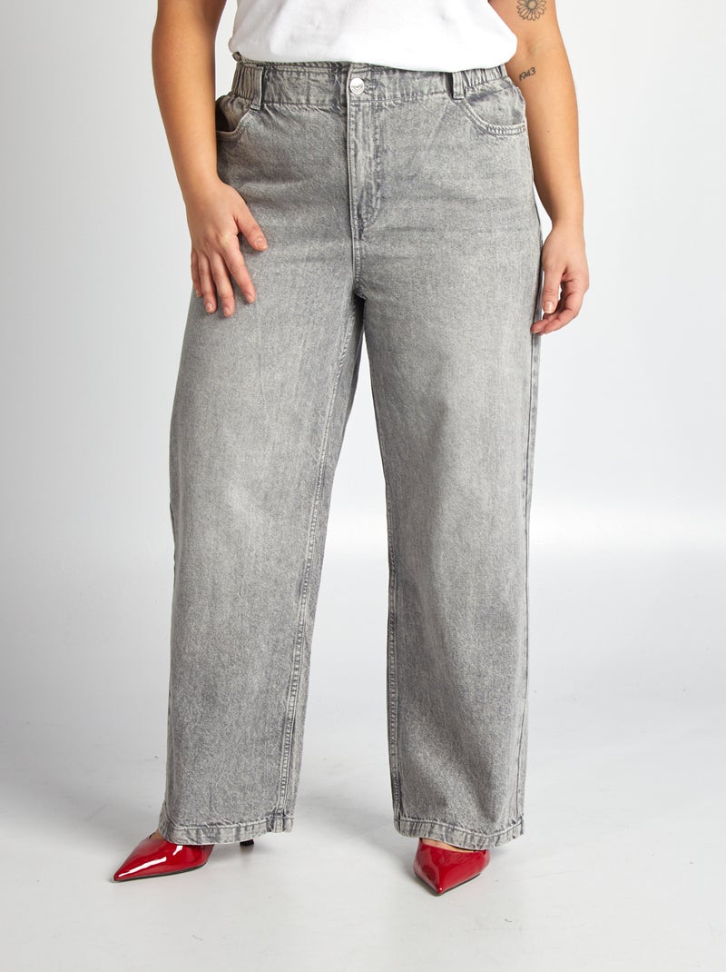 Jeans con vita elasticizzata GRIGIO - Kiabi