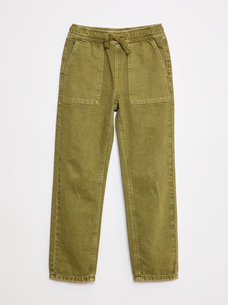 Jeans con vita elasticizzata Kaki - Kiabi