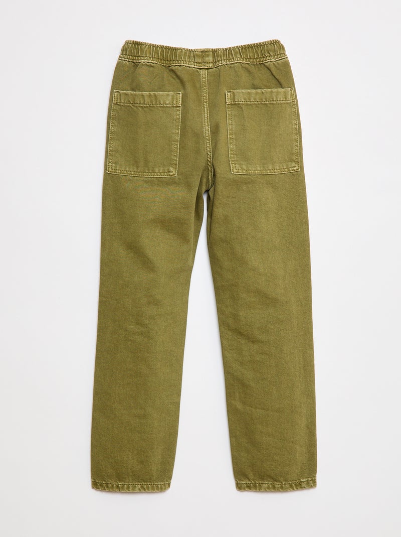 Jeans con vita elasticizzata Kaki - Kiabi