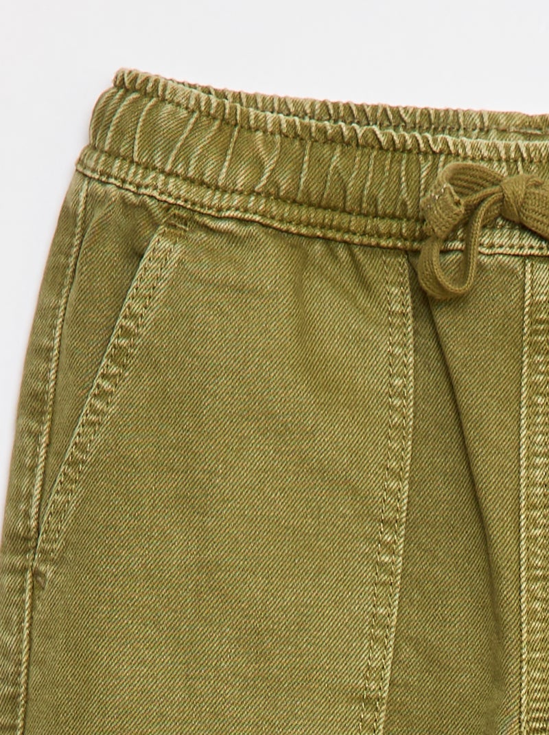 Jeans con vita elasticizzata Kaki - Kiabi