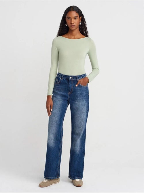 Jeans da donna a vita alta a gamba dritta dilvin - Kiabi Jeans da donna a vita alta a gamba dritta dilvin - Kiabi