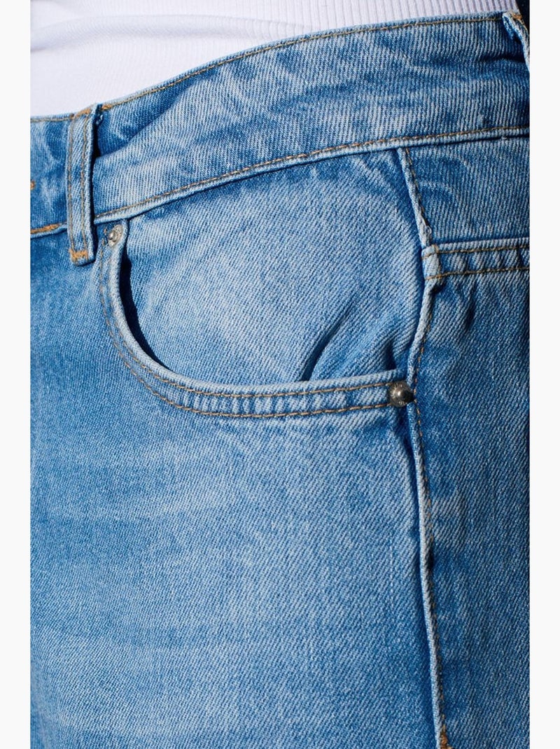 Jeans da donna a vita alta a gamba dritta dilvin Blu zaffiro - Kiabi