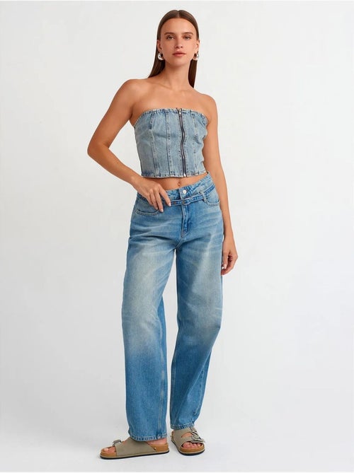 Jeans da donna a vita alta balloon a gamba ampia dilvin - Kiabi Jeans da donna a vita alta balloon a gamba ampia dilvin - Kiabi