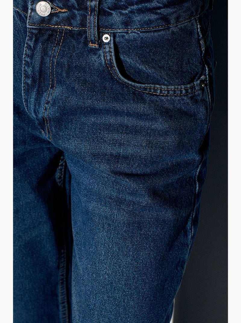 Jeans da donna a vita bassa a gamba ampia dilvin Blu zaffiro - Kiabi