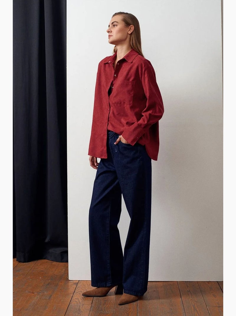 Jeans da donna a vita media a gamba dritta dilvin Blu oltremare - Kiabi