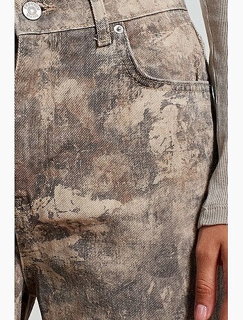 Jeans da donna a vita media a gamba dritta tie-dye dilvin