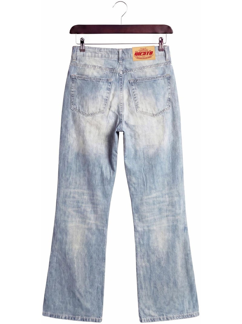 Jeans da uomo a zampa a vita media giesto Blu chiaro - Kiabi