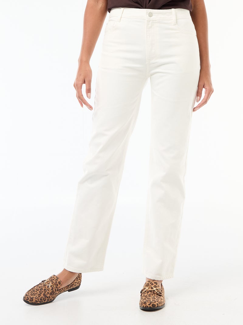 Jeans denim straight in cotone Bianco - Kiabi