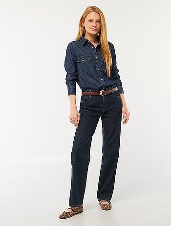 Jeans denim straight in cotone