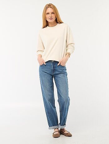 Jeans denim straight in cotone