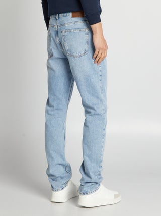 Jeans Uomo Slim Straight Stile Punk Con Rivetti Laterali E Decorazioni Strappate – Denim Elasticizzato Retrò