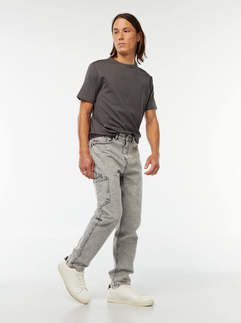 Jeans dritti - regular fit con 5 tasche Grigio - Kiabi