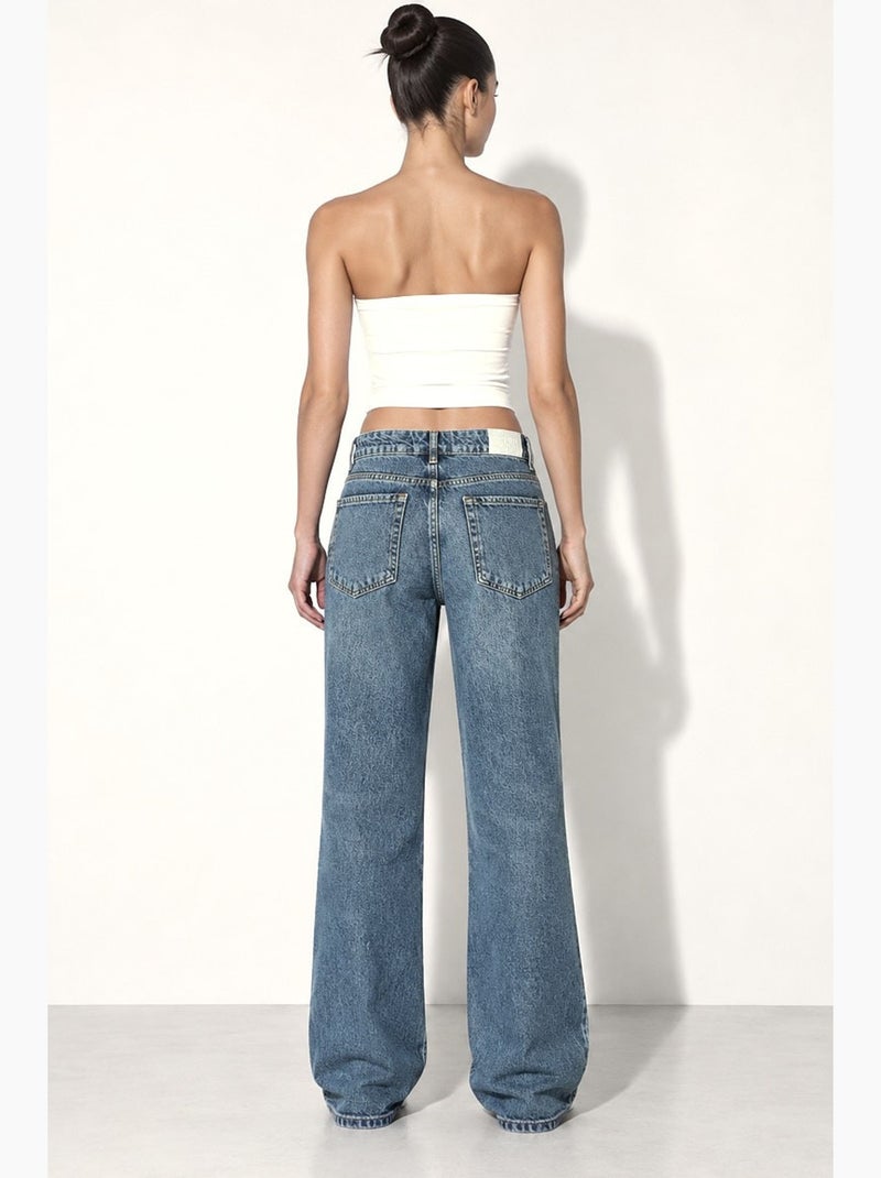 Jeans dritti a gamba larga in denim h92 hiccup Blu zaffiro - Kiabi