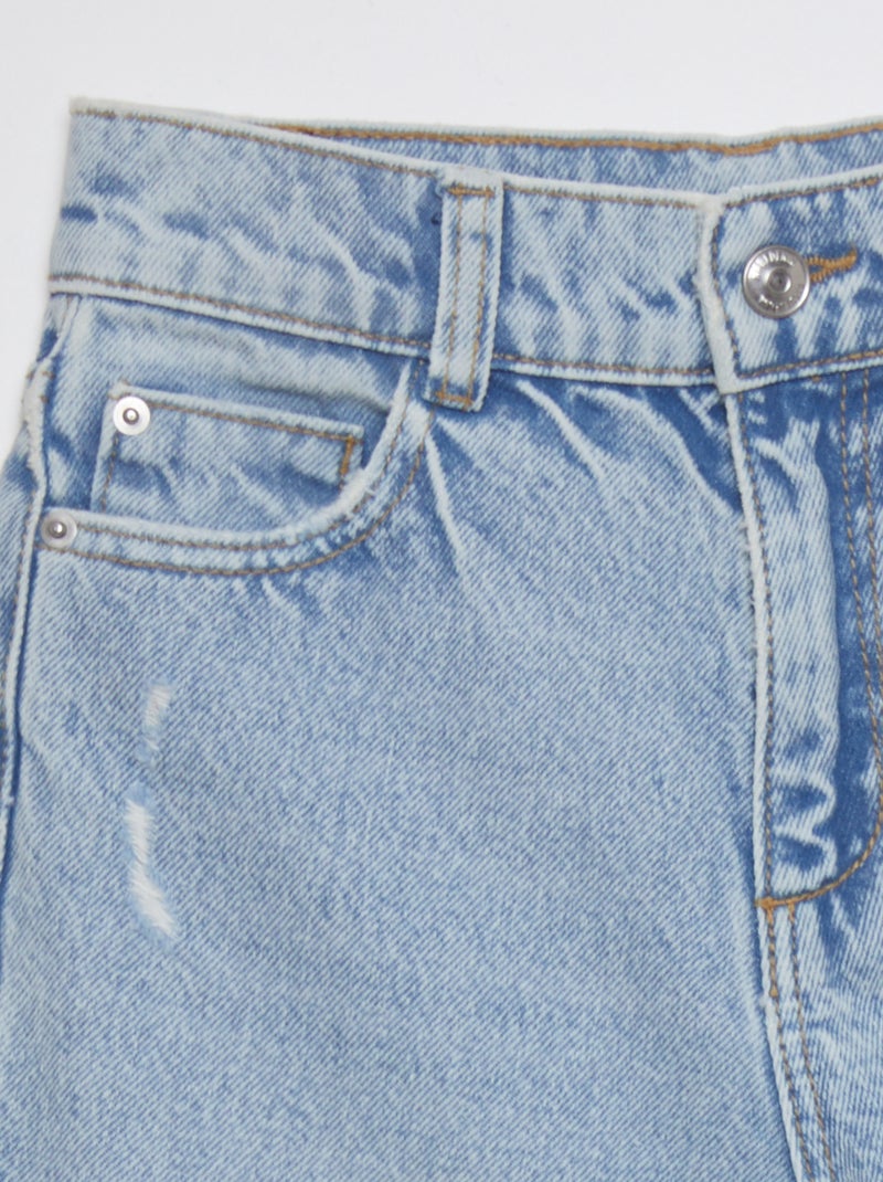 Jeans dritti a vita alta BLU - Kiabi