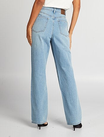 Jeans dritti paper bag a vita alta - BLU - - 25.00
