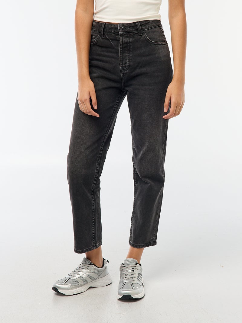 Jeans dritti a vita alta GRIGIO - Kiabi