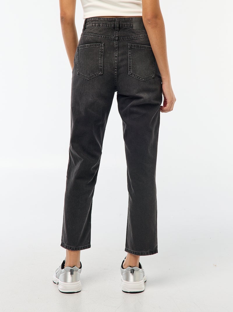 Jeans dritti a vita alta GRIGIO - Kiabi