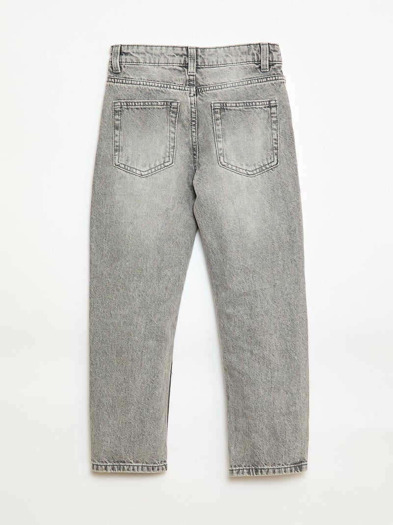 Jeans dritti con 5 tasche Grigio - Kiabi