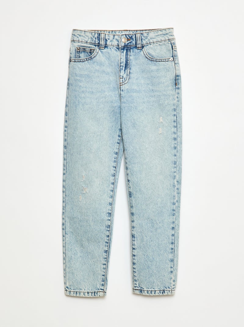 Jeans dritti con abrasioni fantasiose Blu - Kiabi