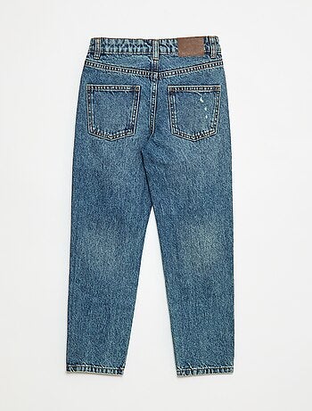 Jeans dritti con abrasioni fantasiose