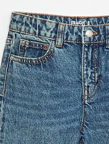 Jeans dritti con abrasioni fantasiose
