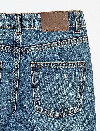 Jeans dritti con abrasioni fantasiose