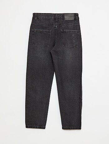 Jeans dritti con abrasioni fantasiose