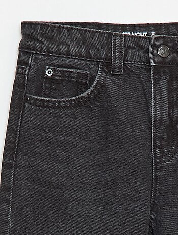 Jeans dritti con abrasioni fantasiose