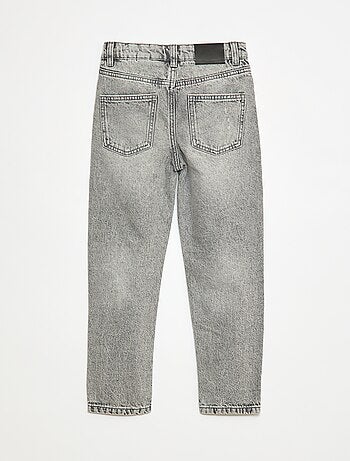 Jeans dritti con abrasioni fantasiose