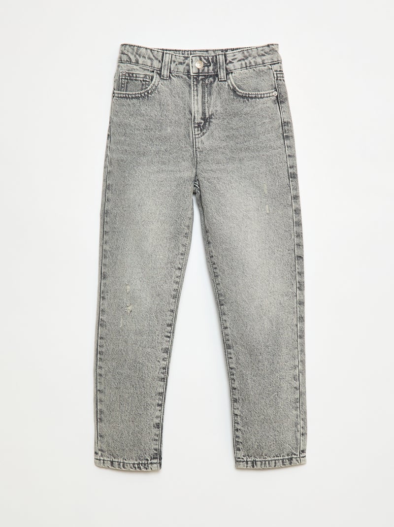 Jeans dritti con abrasioni originali Grigio - Kiabi