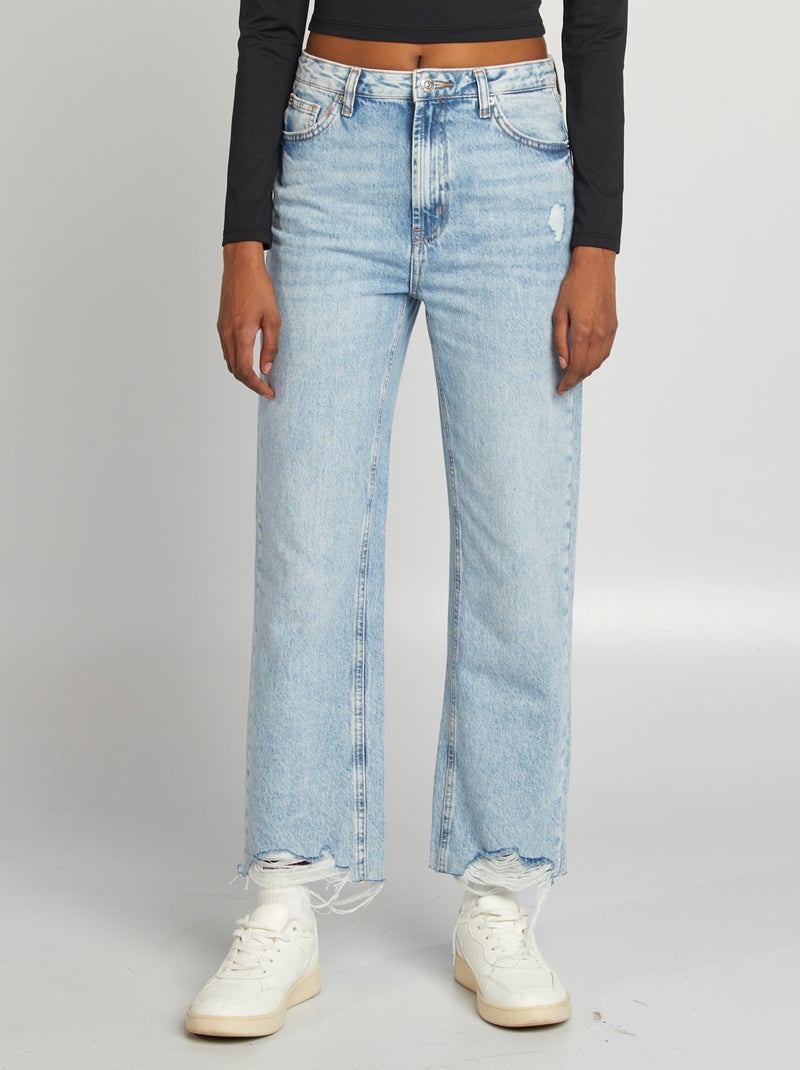 Jeans dritti con orlo a vivo BLU - Kiabi