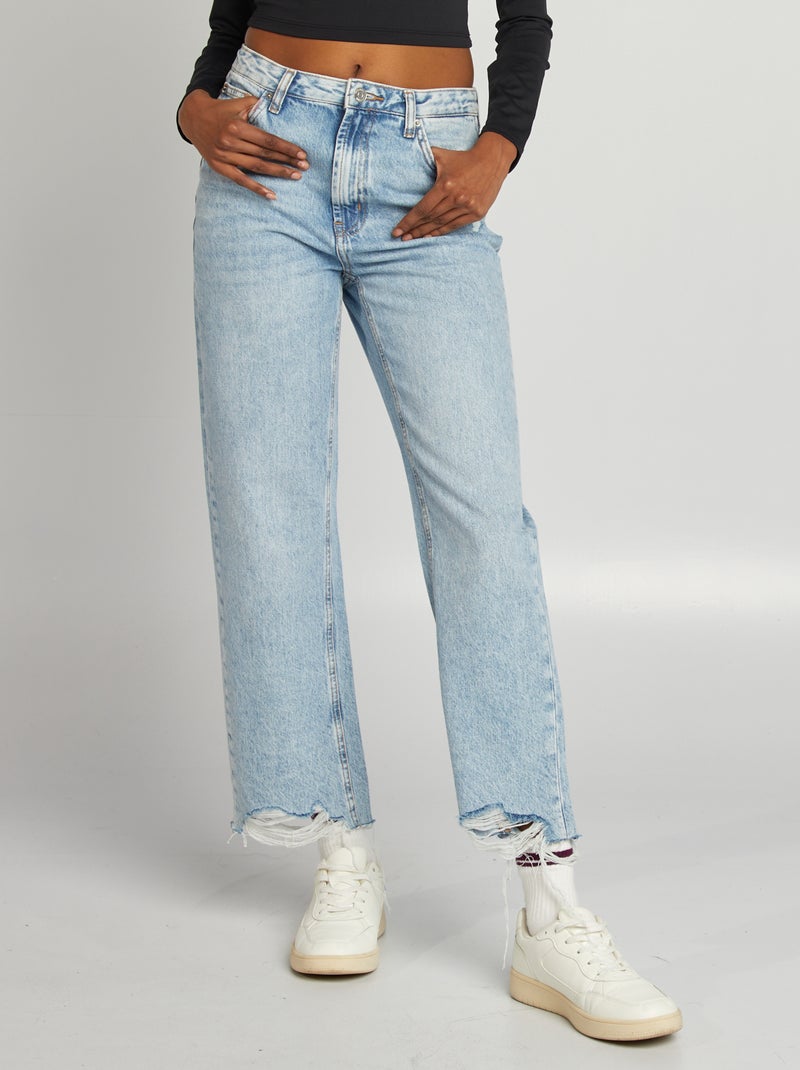 Jeans dritti con orlo a vivo BLU - Kiabi