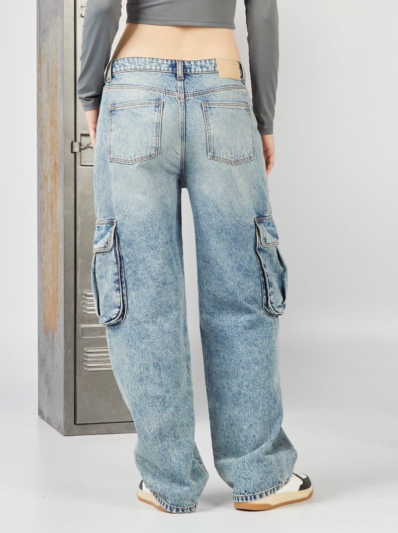 Jeans dritti con tasche sui lati BLU - Kiabi