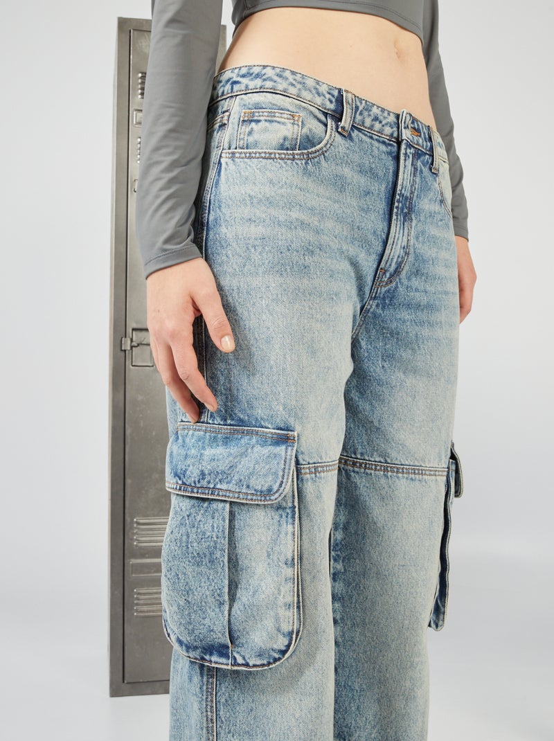 Jeans dritti con tasche sui lati BLU - Kiabi