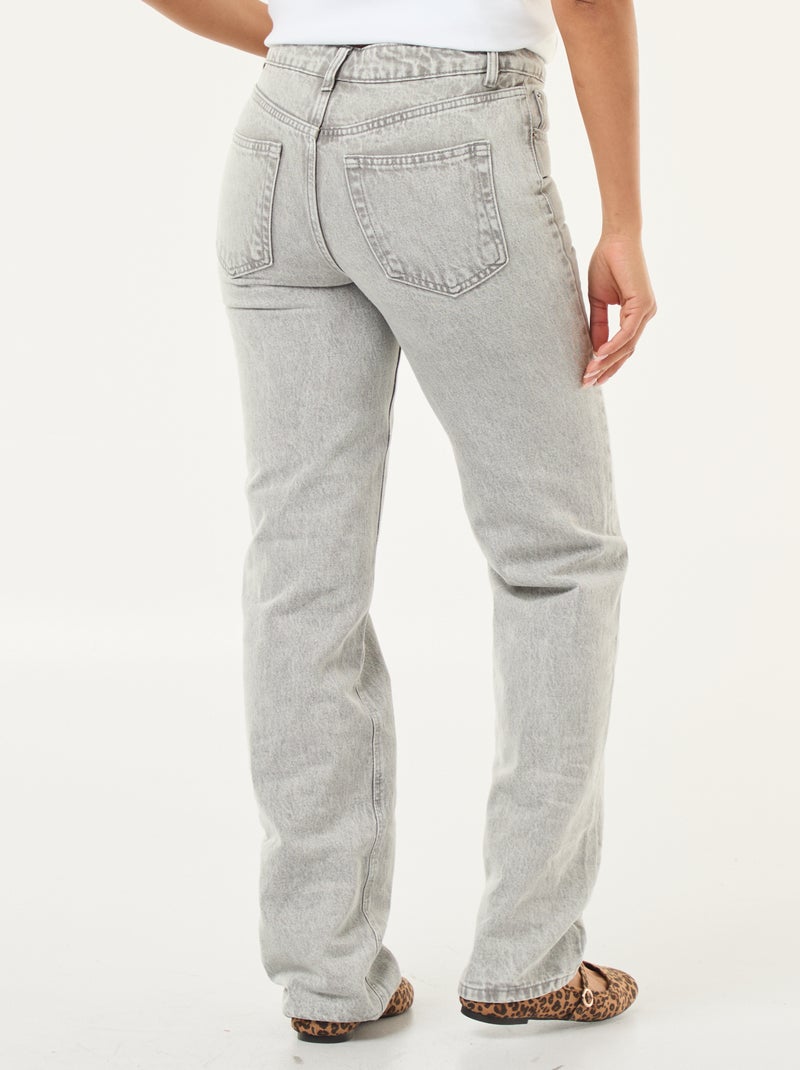 Jeans dritti in denim di cotone Grigio - Kiabi
