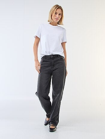 Jeans dritti in denim di cotone