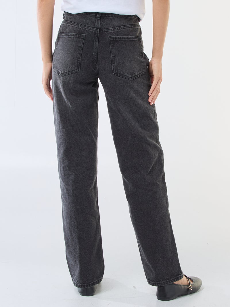 Jeans dritti in denim di cotone Nero - Kiabi