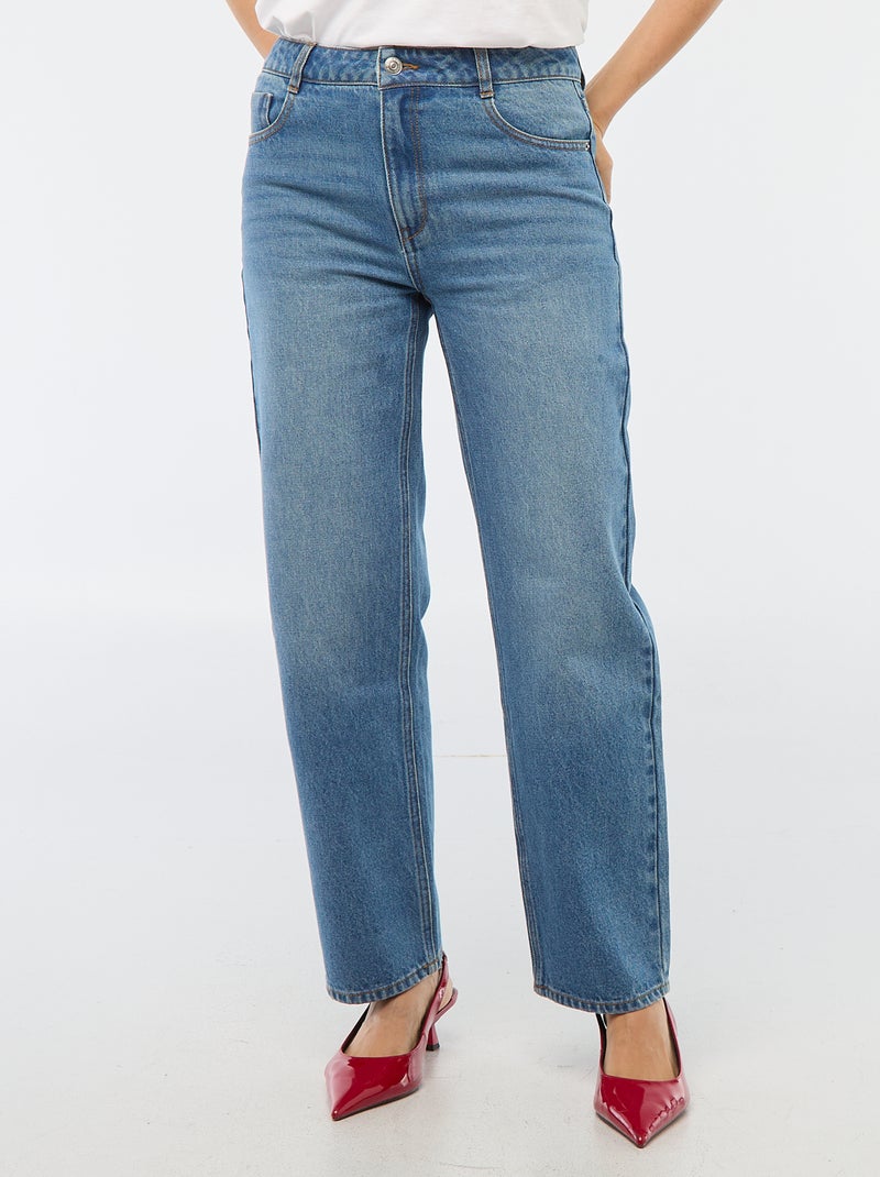 Jeans dritti regular fit in cotone - L28 Blu - Kiabi