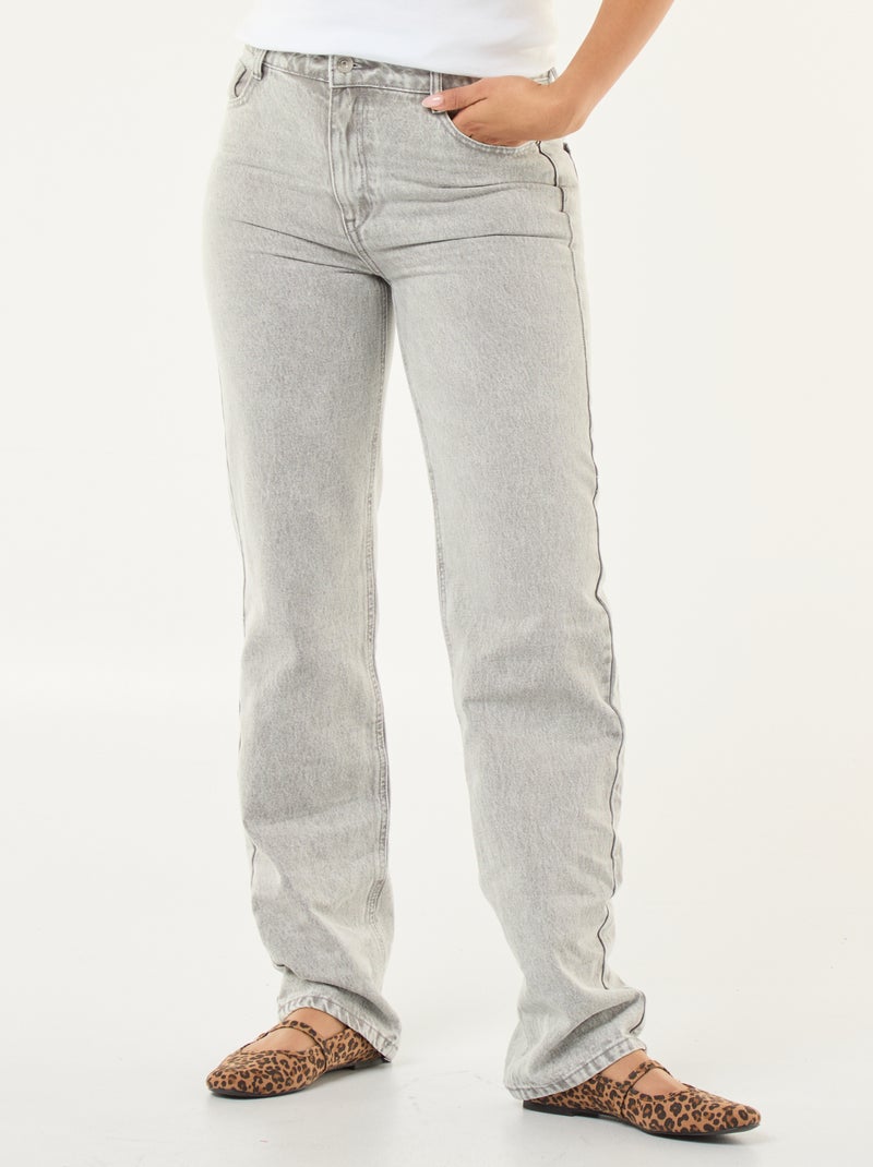 Jeans dritti regular fit in cotone - L28 Grigio - Kiabi