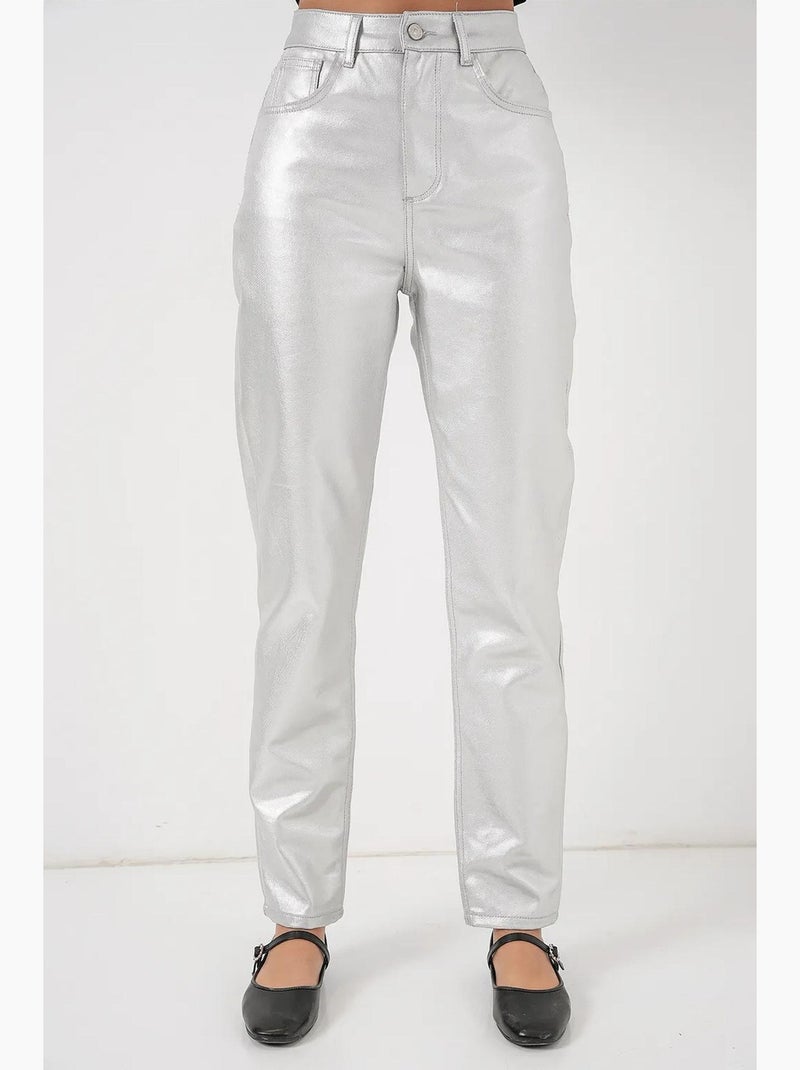 Jeans dritti vita alta bdart Argento - Kiabi