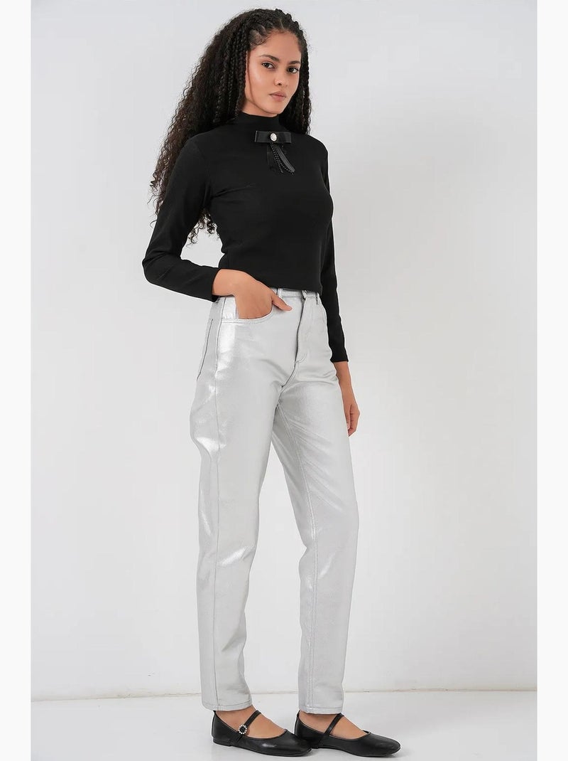 Jeans dritti vita alta bdart Argento - Kiabi