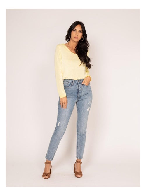 Jeans dritti vita alta ELOISE - Kiabi