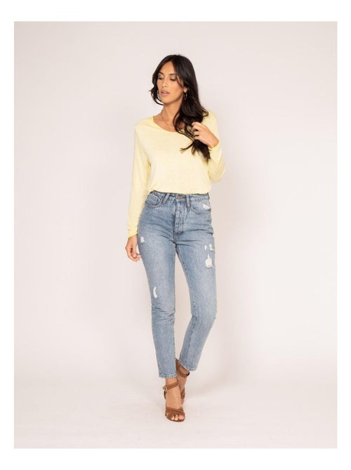 Jeans dritti vita alta ELOISE - Kiabi
